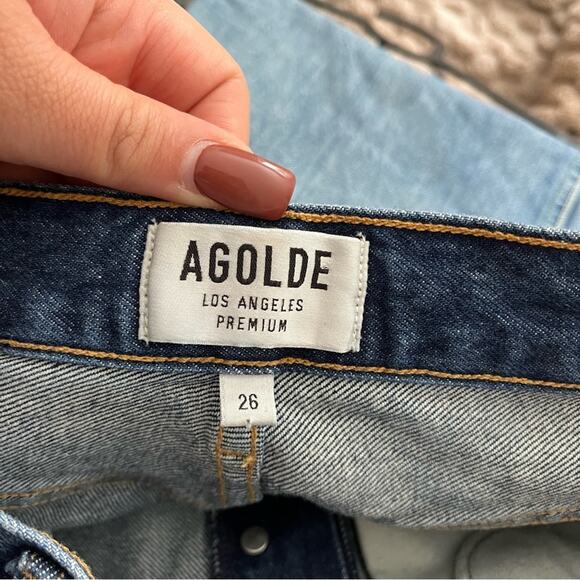 Agolde Dark Wash High Rise Straight Crop Buttonfly Jeans Women’s 26/2 - Picture 8 of 10